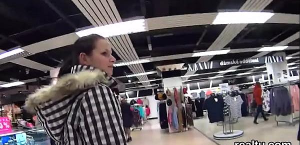  Charming czech chick was teased in the mall and fucked in pov